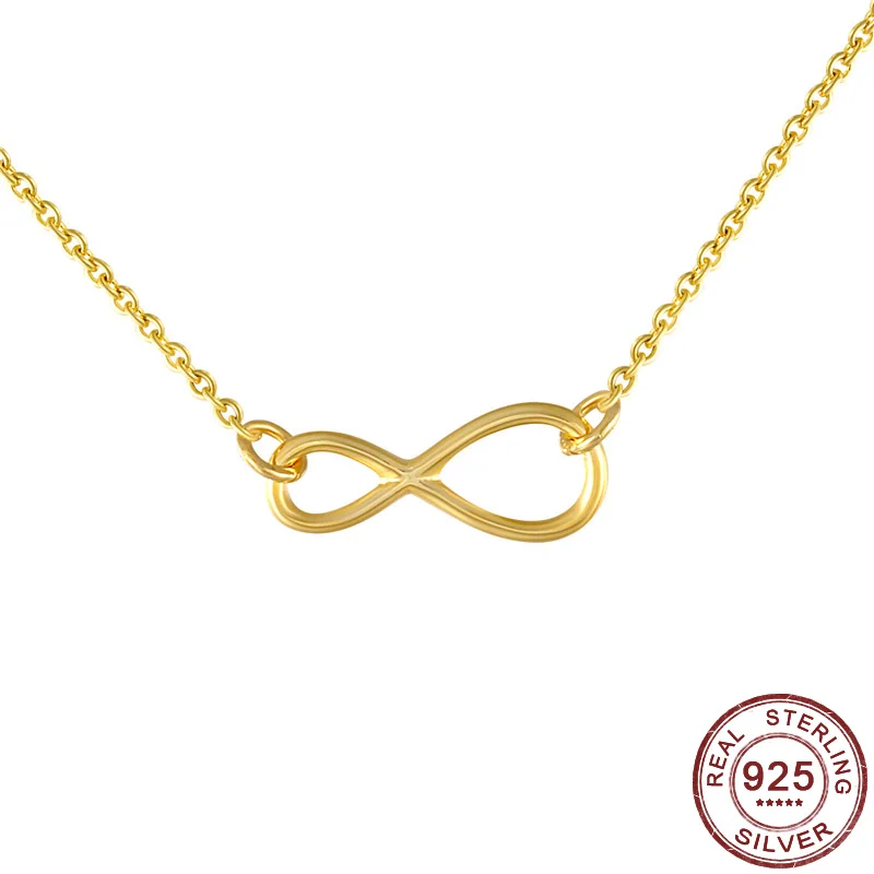 Fashion 925 Sterling Silver Necklaces Personalized 8 Infinity Love Clavicle Necklace Ladies Gifts Jewelry Gold Color Accessories
Fashion 925 Sterling Silver Necklaces Personalized 8 Infinity Love Clavicle Necklace Ladies Gifts Jewelry Gold Color Accessories