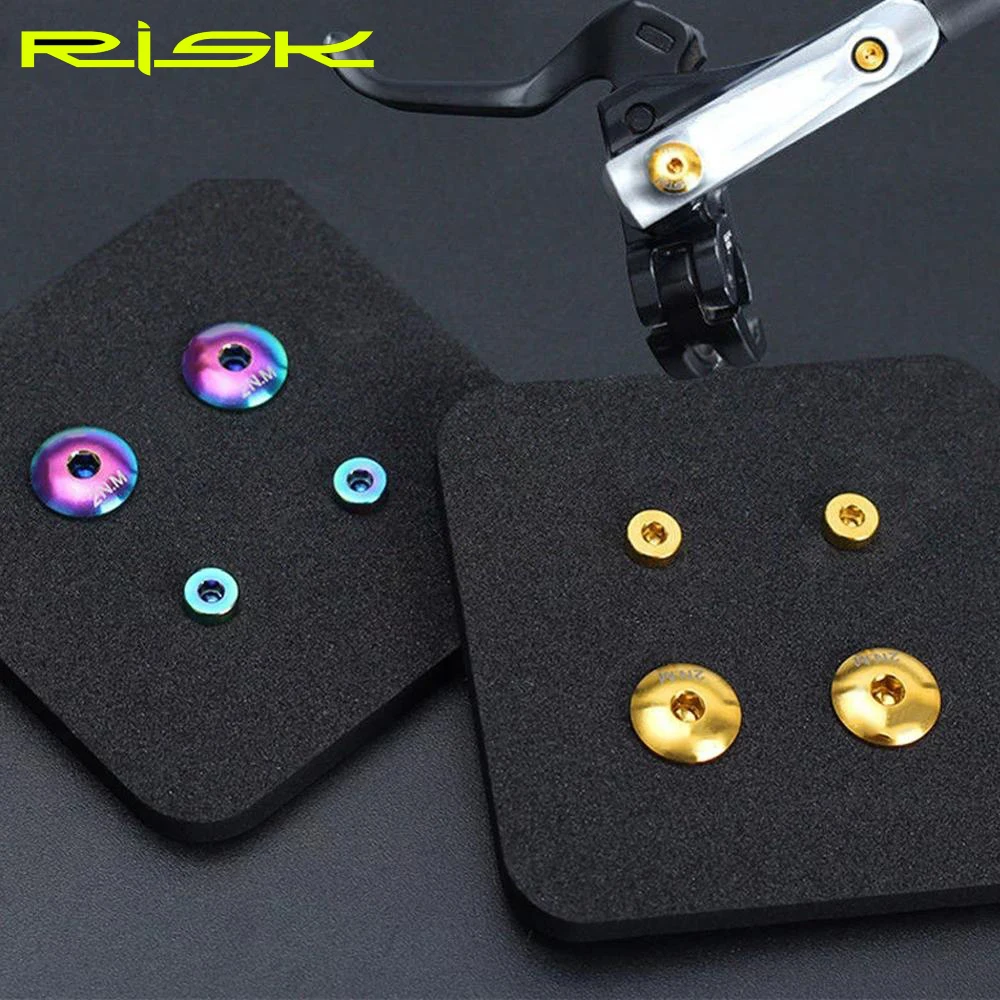 RISK Titanium Bicycle Alloy A Whole/Separate Oil Cylinder Lid Bolts for Shimano Bike Hydraulic Brake Lever Disc Fixed Screws
RISK Titanium Bicycle Alloy A Whole/Separate Oil Cylinder Lid Bolts for Shimano Bike Hydraulic Brake Lever Disc Fixed Screws