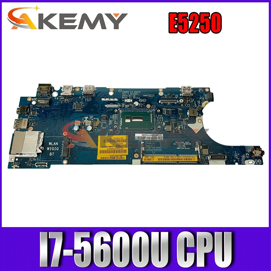 Akemy I7-5600U FOR DELL Latitude E5250 Laptop Motherboard ZAM60 LA-A891P 4K00Y CN-01NVYD 1NVYD Mainboard 100%tested 
Akemy I7-5600U FOR DELL Latitude E5250 Laptop Motherboard ZAM60 LA-A891P 4K00Y CN-01NVYD 1NVYD Mainboard 100%tested