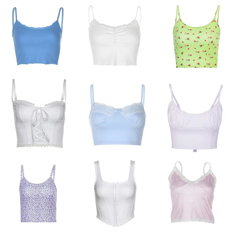 Soft Y2k Crop Tops E-Girl Spaghetti Strap Deep V With Lace Camis Tube Tops Chic Summer Ribbed Vest Backless 90s Blue Streetwear
Soft Y2k Crop Tops E-Girl Spaghetti Strap Deep V With Lace Camis Tube Tops Chic Summer Ribbed Vest Backless 90s Blue Streetwear