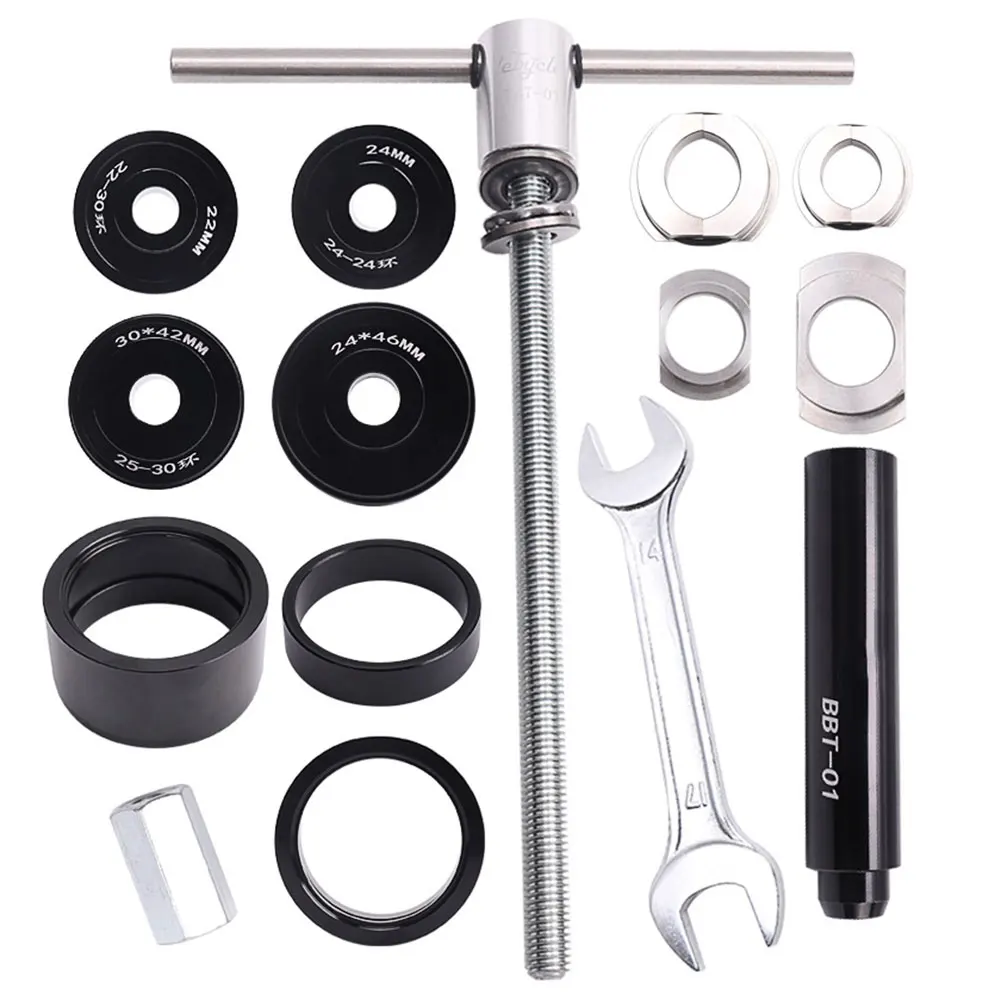Bicycle Bottom Bracket Install and Removal Tool Kit Professional Bicycle BB Bearing Press Tool for BB86/BB30/BB91/BB92/PF30
Bicycle Bottom Bracket Install and Removal Tool Kit Professional Bicycle BB Bearing Press Tool for BB86/BB30/BB91/BB92/PF30