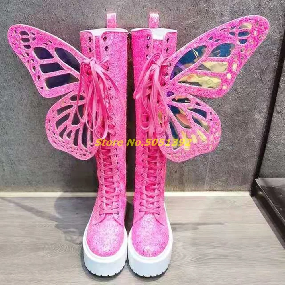 Pink Glitter Knee High Boots Muffin Flat Heel Pink Lace Up Glitter Boots Round Toe New Arrivals Fashion Women Shoes
Pink Glitter Knee High Boots Muffin Flat Heel Pink Lace Up Glitter Boots Round Toe New Arrivals Fashion Women Shoes