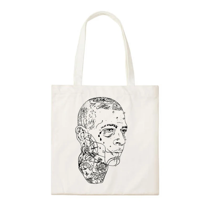 street art graffiti goth tattoo tiger head reggae lion design print daily canvas shopping bag handbags school bags | Багаж и сумки