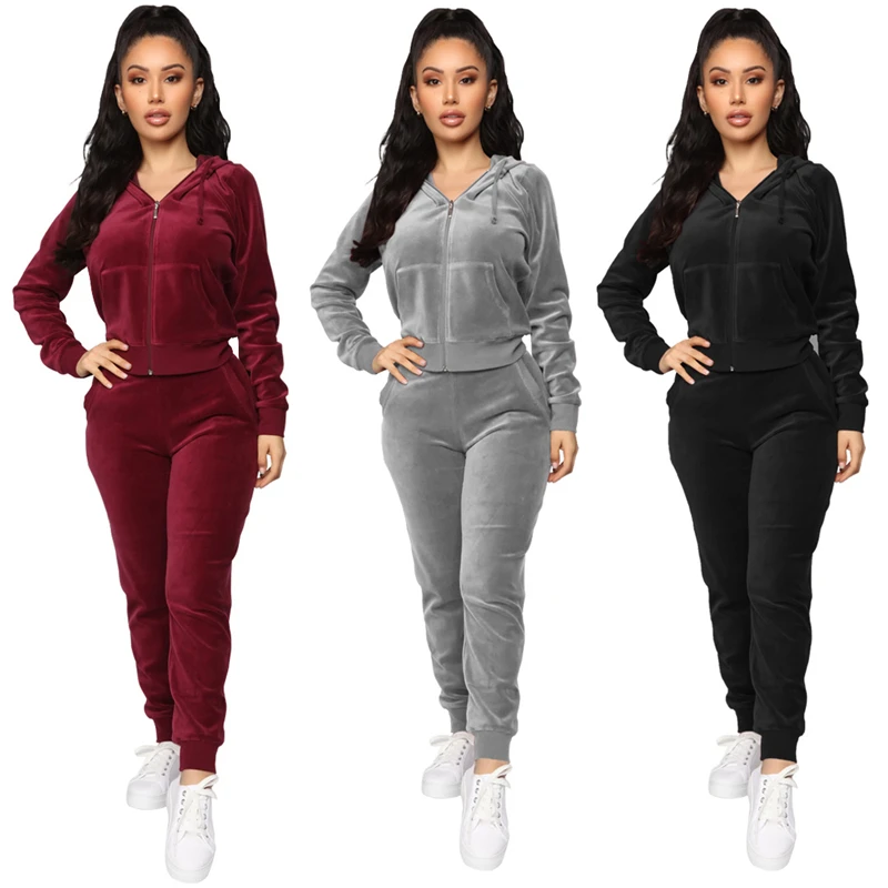 Women's Sets Velvet Tracksuit Women Two Piece Set Autumn Clothes Hooded Long Sleeve Coat Top And Pant Sports Jogger Suit Velour
Women's Sets Velvet Tracksuit Women Two Piece Set Autumn Clothes Hooded Long Sleeve Coat Top And Pant Sports Jogger Suit Velour