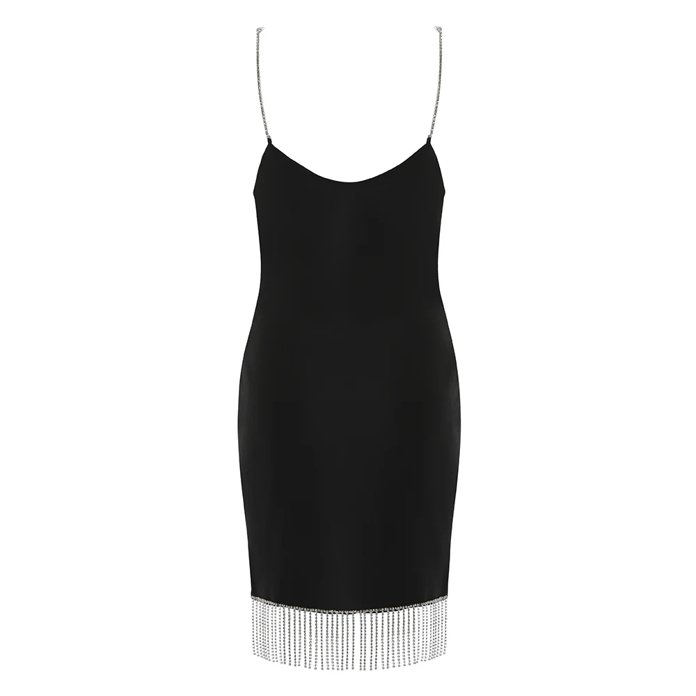 SLADUO New Women Black Halter Sleeveless Wrap Bandage Dress Sexy Chains Mini Femal Celebrity Tassel Club EveningDress2021 Summer
SLADUO New Women Black Halter Sleeveless Wrap Bandage Dress Sexy Chains Mini Femal Celebrity Tassel Club EveningDress2021 Summer