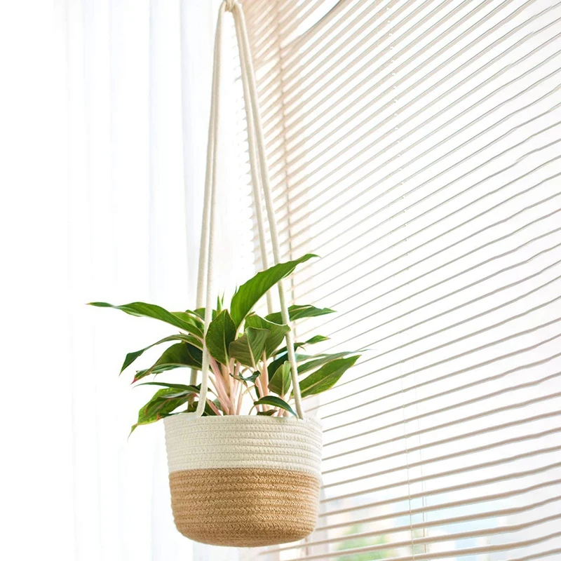 BMBY-2 Pack Rope Hanging Planter,Woven Cotton Rope Hanging Plant Basket Modern Home Decoration for Indoor Plants
BMBY-2 Pack Rope Hanging Planter,Woven Cotton Rope Hanging Plant Basket Modern Home Decoration for Indoor Plants