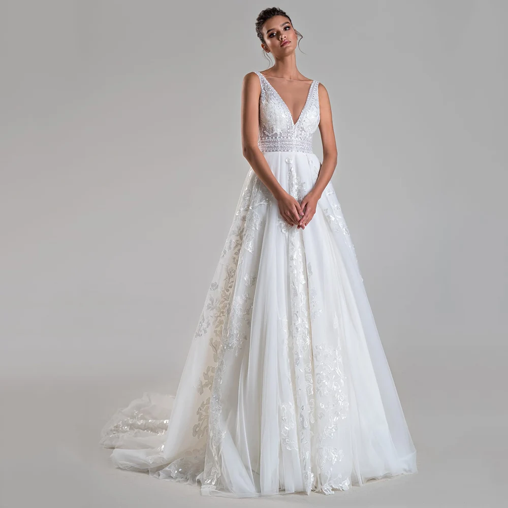 V Neck Simple Wedding Dresses Beading Applique Cap Sleeve Bridal Gown White Fashion A Line Vestido De Novia Woman Robe
V Neck Simple Wedding Dresses Beading Applique Cap Sleeve Bridal Gown White Fashion A Line Vestido De Novia Woman Robe