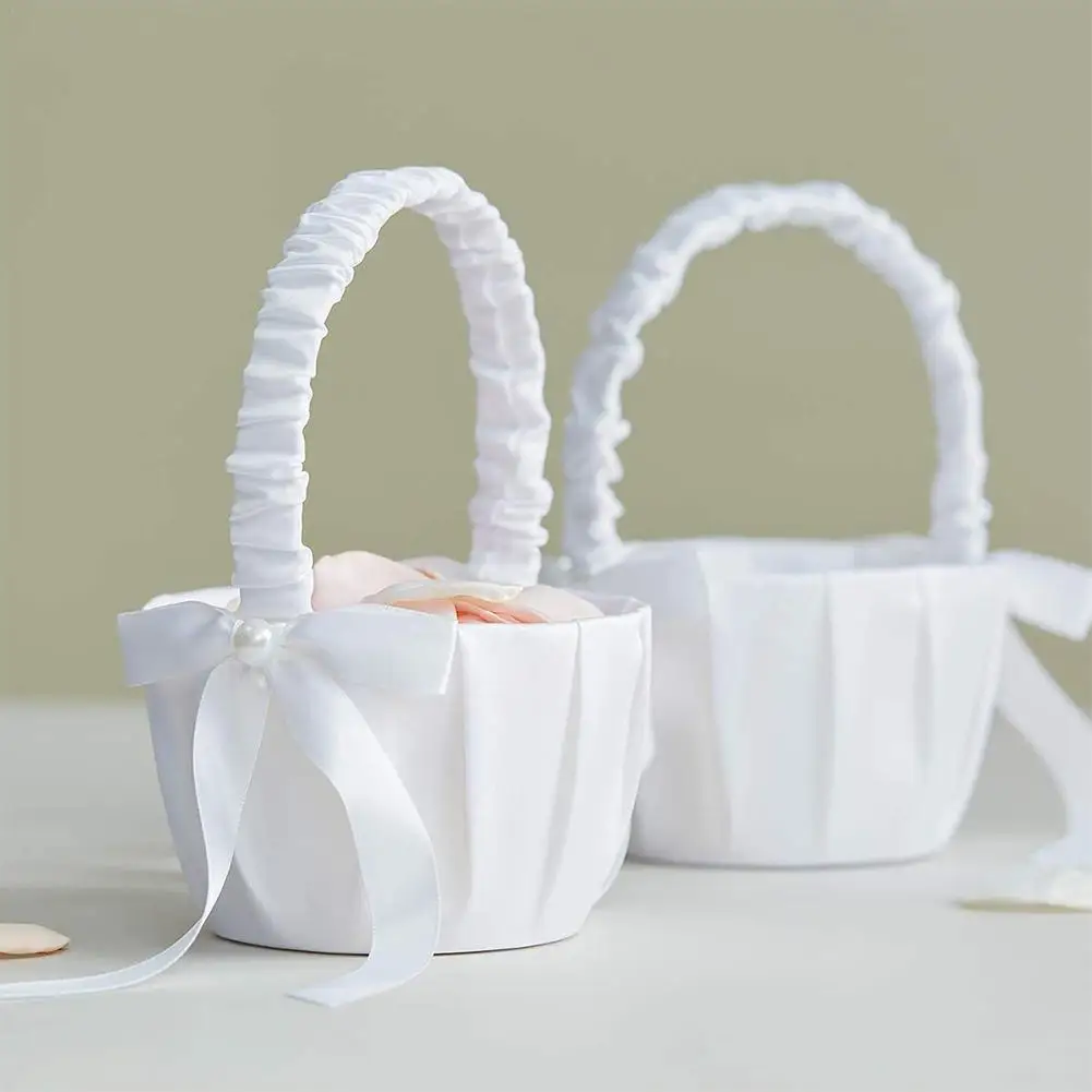 Color Flowergirl Basket With Pearl Flower Romantic Bowknot Wedding Ceremony Party Rose Flower Girl Basket Gift Party Decoration
Color Flowergirl Basket With Pearl Flower Romantic Bowknot Wedding Ceremony Party Rose Flower Girl Basket Gift Party Decoration