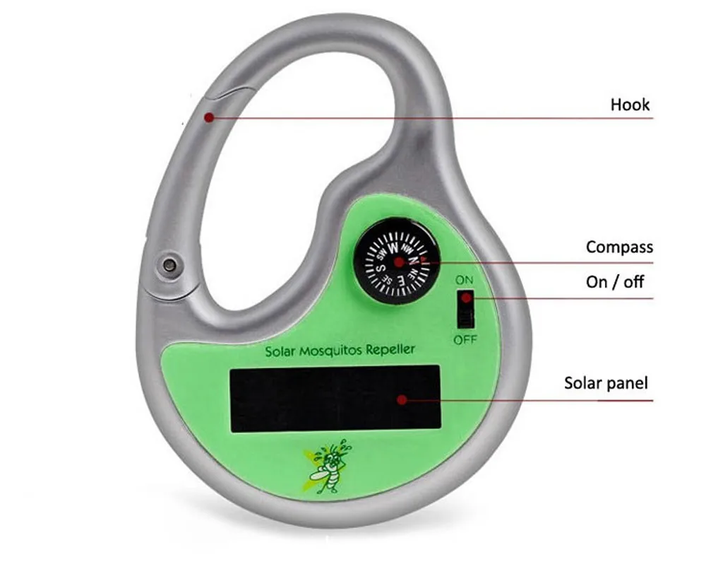 

Portable Solar Powered Sonic Mosquito Insect Repeller with Compass 5 square meter mosquito repeller outdoors Insect Repeller