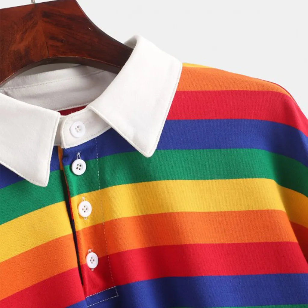 2021 Pol-o Shirt Women Sweatshirt Long Sleeve Rainbow Color Ladies Hoodies With Button Striped Korean Style Sweatshirt Women
2021 Pol-o Shirt Women Sweatshirt Long Sleeve Rainbow Color Ladies Hoodies With Button Striped Korean Style Sweatshirt Women