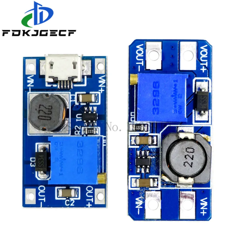 

100pcs MT3608 DC-DC Step Up Converter Booster Power Supply Module Boost Step-up Board MAX output 28V 2A for arduino