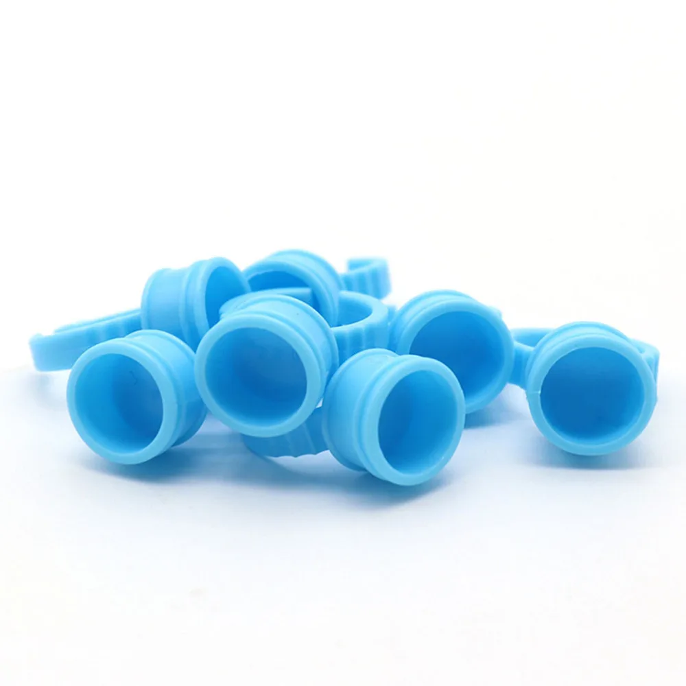 200pcs Makeup Pigment Ink Glue Cup Finger Ink Cup Nail Art Rings Holder