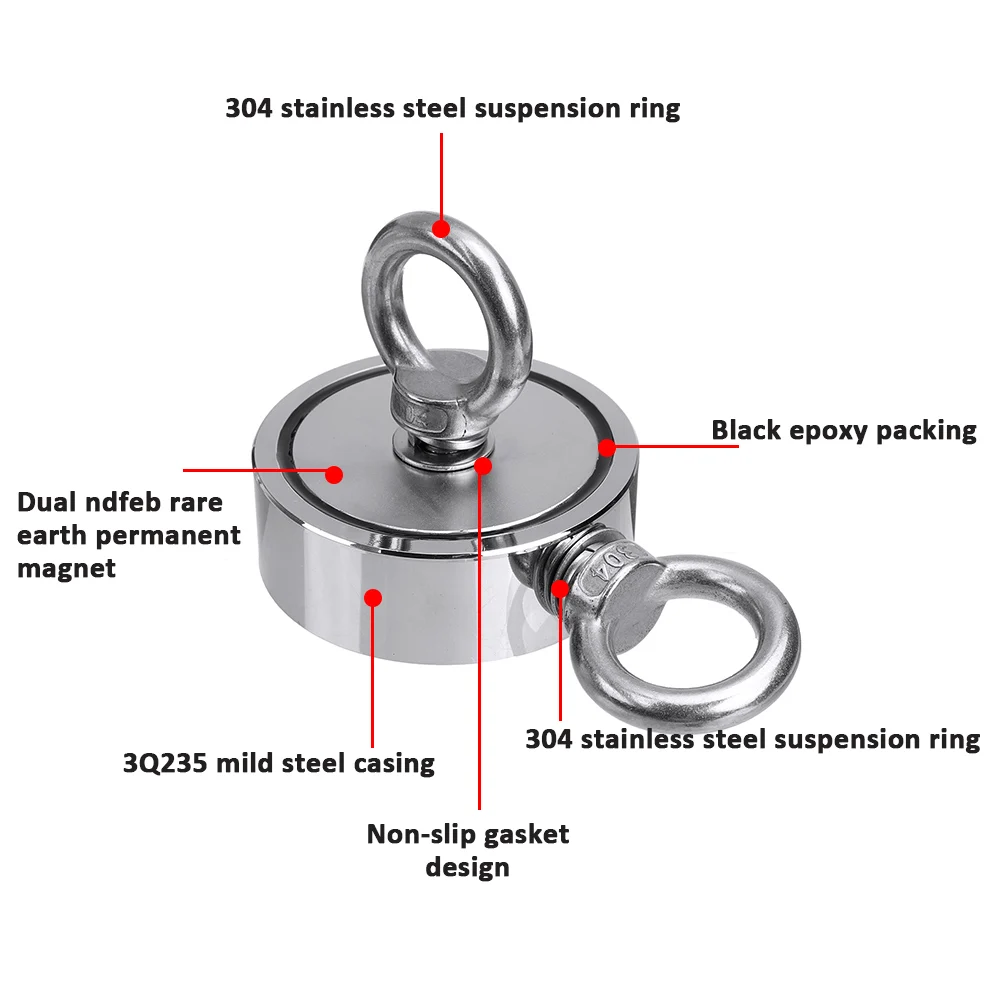 Fishing Magnets Industrial Magnet Deep Sea Salvage Strong Magnet Pot Magnetic Hook Permanent Neodymium NdFeB Magnetic with Rope
Fishing Magnets Industrial Magnet Deep Sea Salvage Strong Magnet Pot Magnetic Hook Permanent Neodymium NdFeB Magnetic with Rope