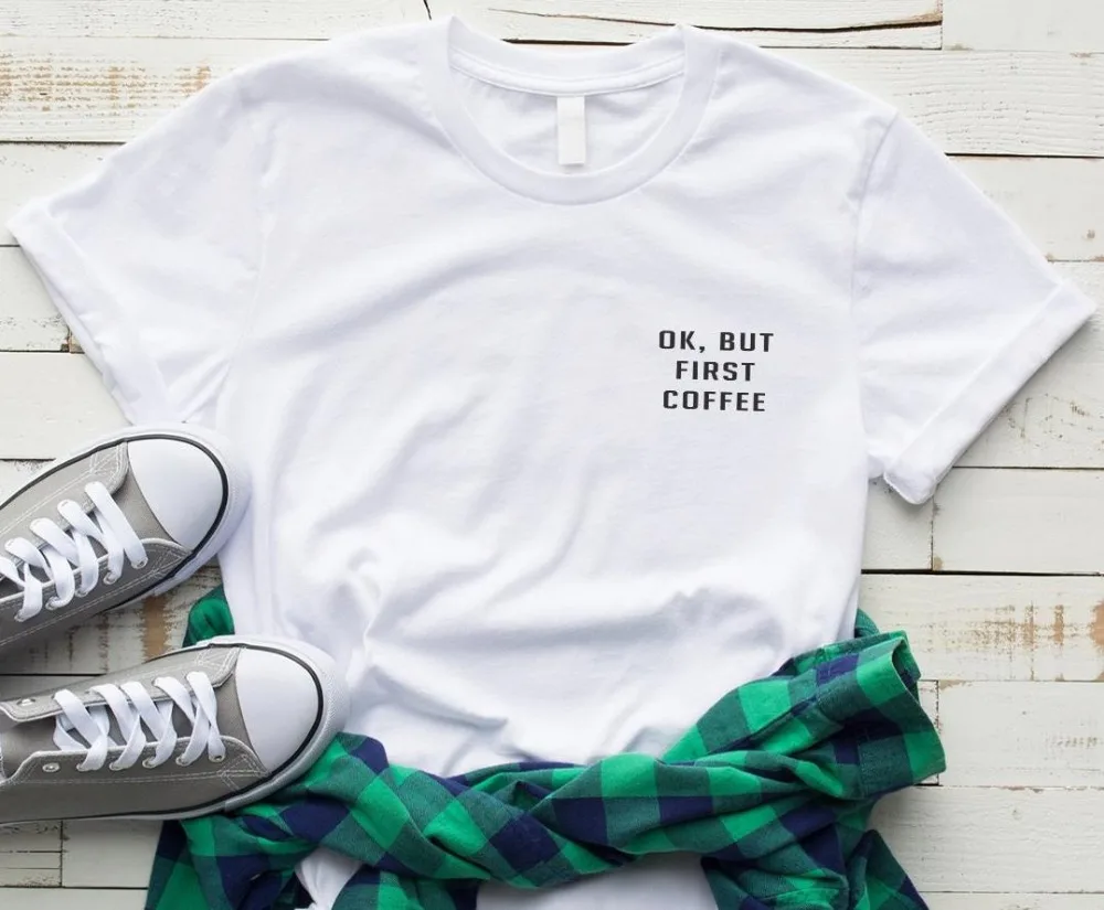 Women T Shirt OK But First Coffee Letters Print Tshirt Women Short Sleeve O Neck Loose T-shirt Ladies Summer Causal Tee Shirt
Women T Shirt OK But First Coffee Letters Print Tshirt Women Short Sleeve O Neck Loose T-shirt Ladies Summer Causal Tee Shirt