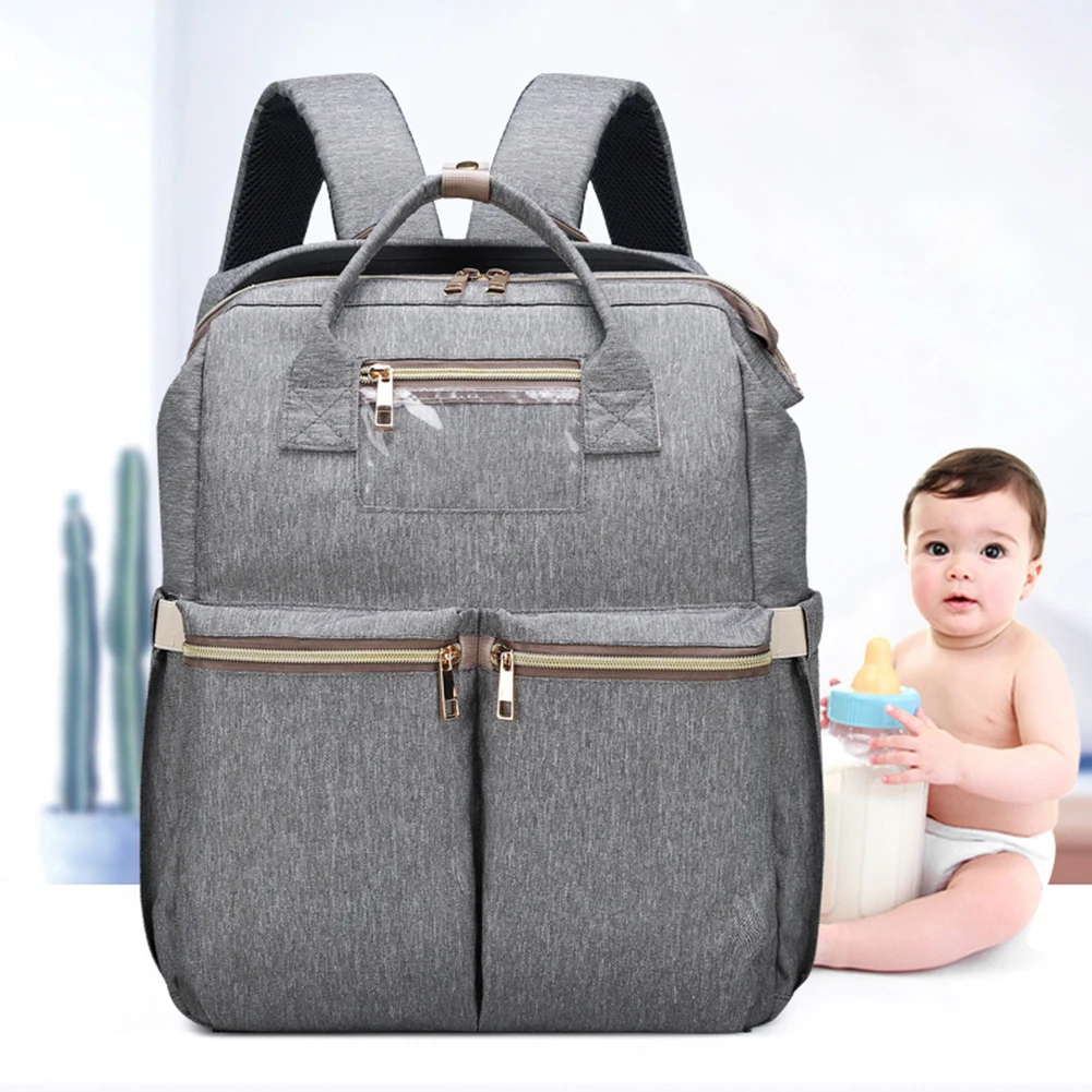 

2 in 1 Multifunctional Large-Capacity Outing Baby Diaper Bag Portable Folding Crib Mummy Bag Backpack