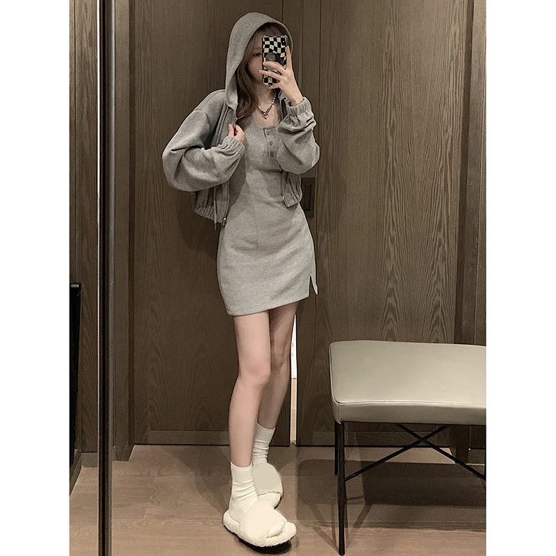 Толстовка, платье, свитер, Женский Короткий Повседневный Спортивный Универсальный пальто с длинным рукавом, маленький корейский шикарный С...
Толстовка, платье, свитер, Женский Короткий Повседневный Спортивный Универсальный пальто с длинным рукавом, маленький корейский шикарный С...