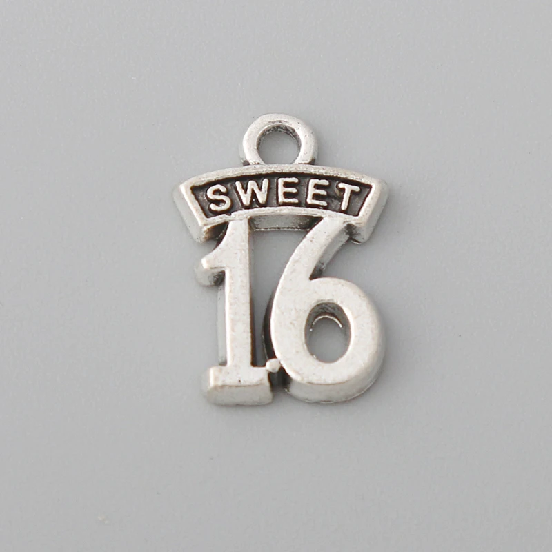 RAINXTAR Antique Silver Color Alloy Sweet 16 Letter Charms Lucky Birthday Number Charms 12*16mm 20pcs AAC007
RAINXTAR Antique Silver Color Alloy Sweet 16 Letter Charms Lucky Birthday Number Charms 12*16mm 20pcs AAC007