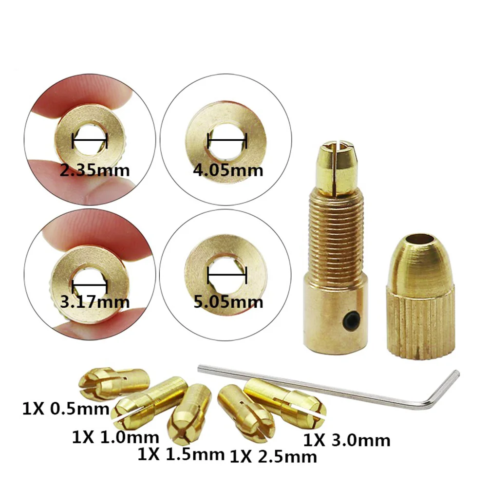7 Pieces Copper 0.5-3mm Mini Twists Drill Tool Chuck Set Accessories Electric Drill Bit Collet Drill Bits
7 Pieces Copper 0.5-3mm Mini Twists Drill Tool Chuck Set Accessories Electric Drill Bit Collet Drill Bits