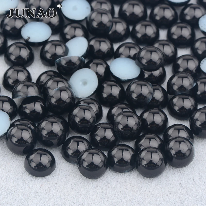 JUNAO 2 4 6 8 10 12 14mm Black Imitation Flatback Pearls Half Round Pearl Beads Stickers Non Hot Fix Nail Art Accessories
JUNAO 2 4 6 8 10 12 14mm Black Imitation Flatback Pearls Half Round Pearl Beads Stickers Non Hot Fix Nail Art Accessories