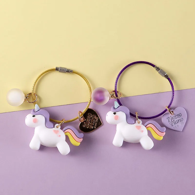 Фото Сердце бренд Единорог шарик милый брелок для ключей в виде животных