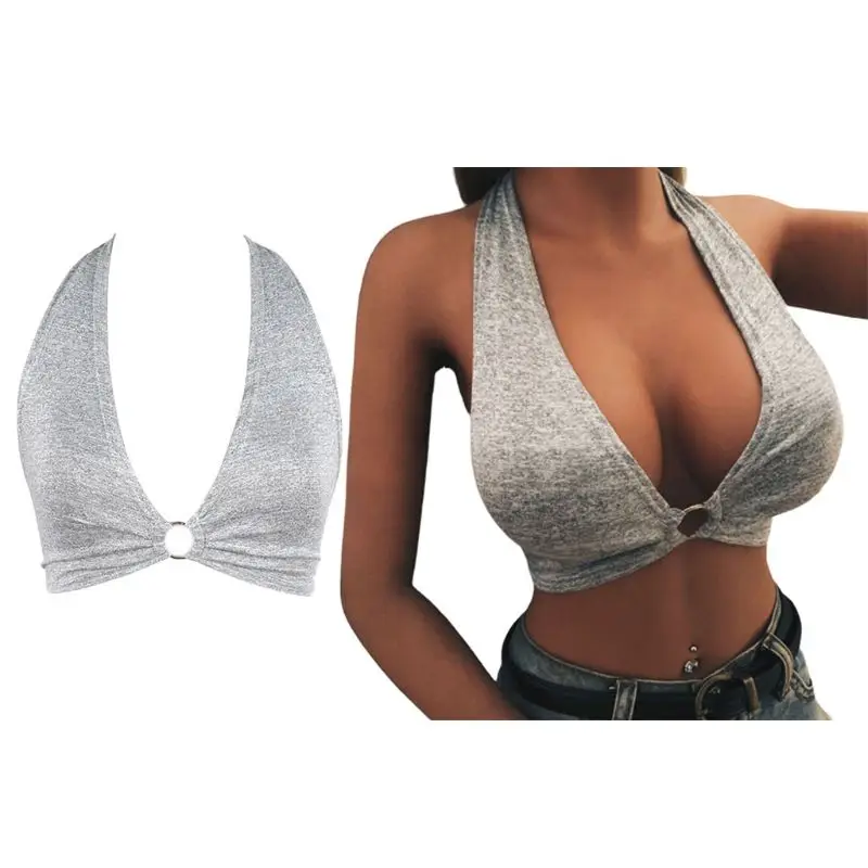 Women Sexy Plunging Deep V-Neck Bralette Halter Wide Strap Leopard Backless Crop Top Metal Ring Ruched Push Up Bustier Clubwear
Women Sexy Plunging Deep V-Neck Bralette Halter Wide Strap Leopard Backless Crop Top Metal Ring Ruched Push Up Bustier Clubwear