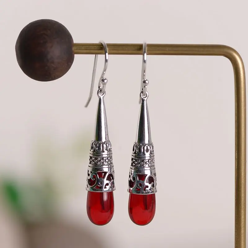 FNJ Red Zircon Earrings 925 Silver Original Pure S925 Sterling Silver Drop Earring for Women Jewelry
FNJ Red Zircon Earrings 925 Silver Original Pure S925 Sterling Silver Drop Earring for Women Jewelry