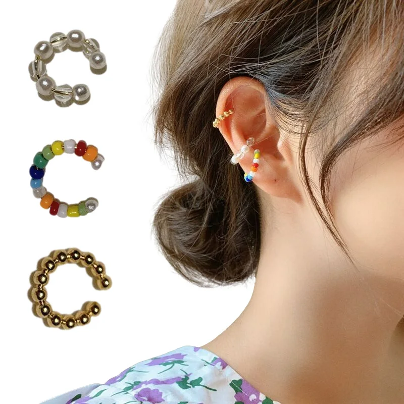 Sweet Pearl Ear Clip Colorful Bead Korean Clips Earrings for Women No Piercing Ear Cuff Summer Elegant Jewelry Accessories Gifts
Sweet Pearl Ear Clip Colorful Bead Korean Clips Earrings for Women No Piercing Ear Cuff Summer Elegant Jewelry Accessories Gifts