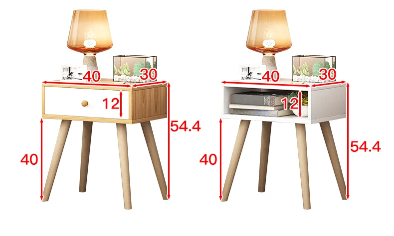 A Скандинавская красочная деревянная Ночная подставка двойная настольная мебель