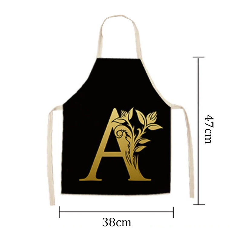 Gold Letter Alphabet Pattern Kitchen Apron For Woman Sleeveless Cotton Linen Aprons Cooking Home Cleaning Tools
Gold Letter Alphabet Pattern Kitchen Apron For Woman Sleeveless Cotton Linen Aprons Cooking Home Cleaning Tools