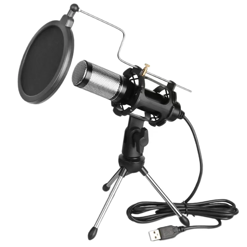 USB Microphone Condenser Microphone With Tripod And Sound Quality Filter For Live Broadcasting Broadcasting Recording
USB Microphone Condenser Microphone With Tripod And Sound Quality Filter For Live Broadcasting Broadcasting Recording