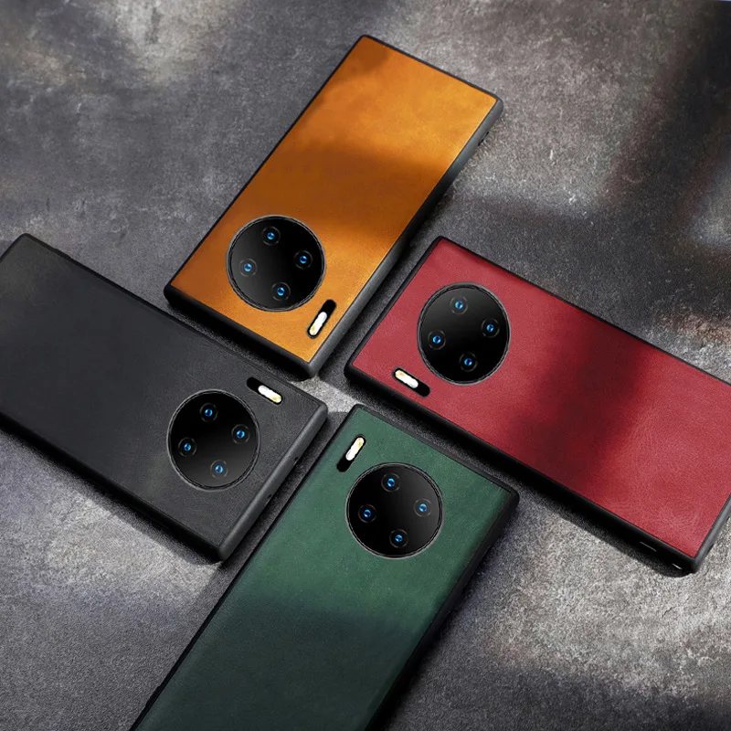 Роскошный чехол для huawei mate 30 Pro Vintga из искусственной кожи Жесткий Чехол задняя