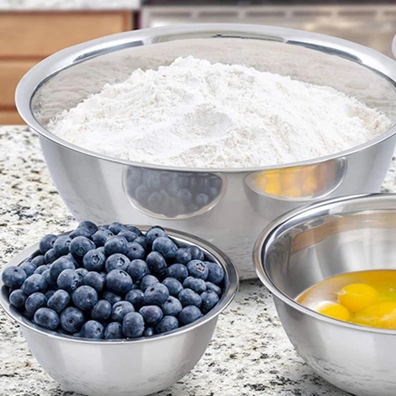 Stainless Steel Mixing Bowl (Set of 5) Fruit Salad Bowl Storage Bowl Set Kitchen Salad Bowl