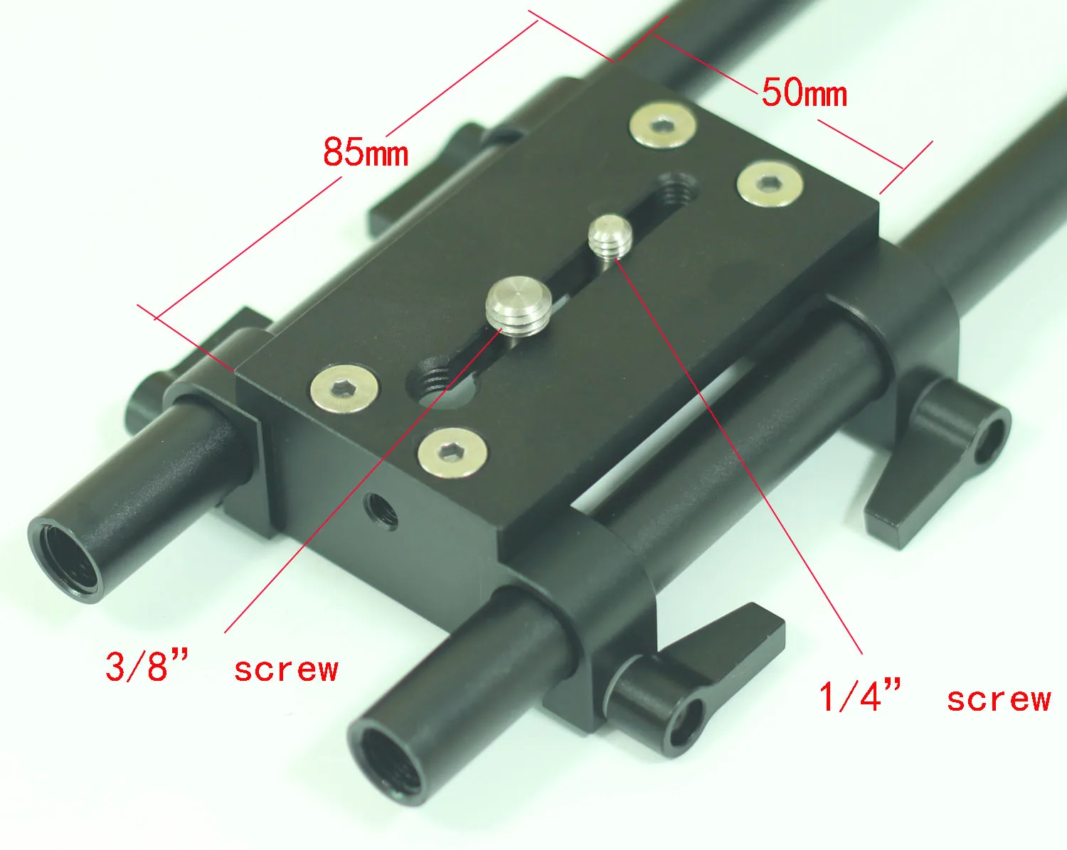 New design Tripod Mounting Plate with 15mm Rod Clamp Railblock for Rod Support/DSLR Rig Cage
New design Tripod Mounting Plate with 15mm Rod Clamp Railblock for Rod Support/DSLR Rig Cage