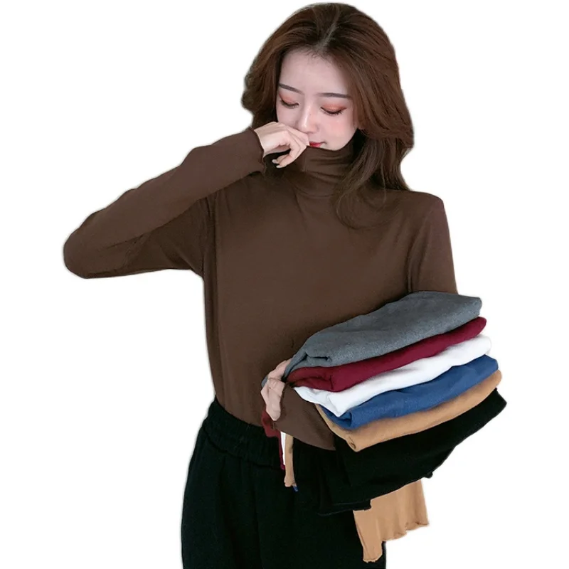 One Size Fashion Autumn Winter Bottoming Shirt Women's Inner High Neck Slim Top Round Neck Pullover Long Sleeve Outer Wear
One Size Fashion Autumn Winter Bottoming Shirt Women's Inner High Neck Slim Top Round Neck Pullover Long Sleeve Outer Wear