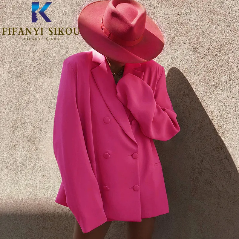 Streetwear Women Blazers Coat Notched Collar Double Breasted Loose Suit Coat Lady Spring Summer Stylish Blazer Jacket Outerwear
Streetwear Women Blazers Coat Notched Collar Double Breasted Loose Suit Coat Lady Spring Summer Stylish Blazer Jacket Outerwear