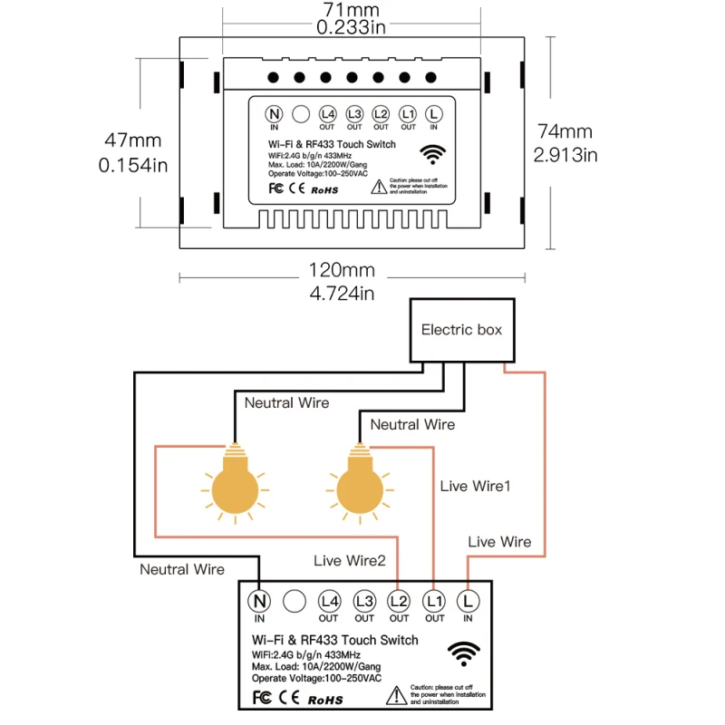 Tuya 4 Gangs Smart Switches AC100-250V 10A US WiFi Switch Alexa Google Home Voice Wall Panel Smart Home Black White Switch
Tuya 4 Gangs Smart Switches AC100-250V 10A US WiFi Switch Alexa Google Home Voice Wall Panel Smart Home Black White Switch