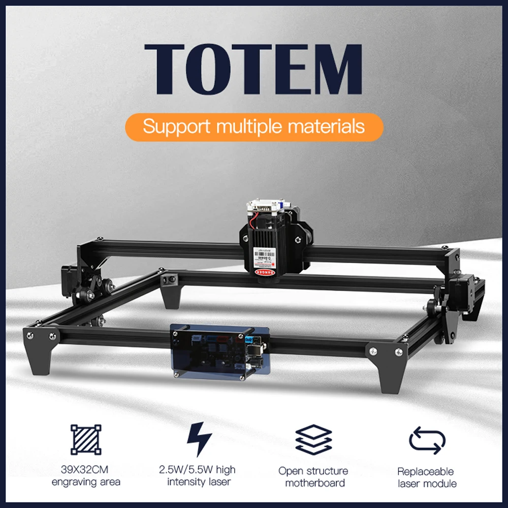 Twotrees Totem 30*40cm Mini 20W 7.5W 2Axis CNC Laser Engraving Machine DIY Engraver Desktop Wood Router/Cutter/Printer
Twotrees Totem 30*40cm Mini 20W 7.5W 2Axis CNC Laser Engraving Machine DIY Engraver Desktop Wood Router/Cutter/Printer