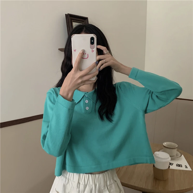 Make firm offers new han edition lapel long sleeve joker polo sweater frock
Make firm offers new han edition lapel long sleeve joker polo sweater frock