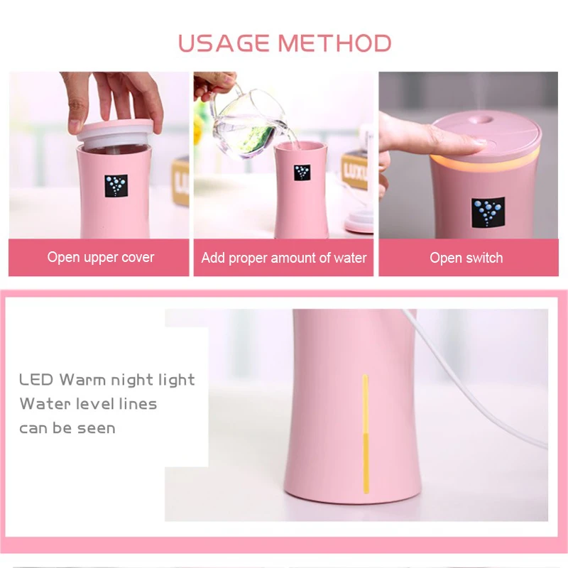 230ml USB Humidifier Car Diffuser Humidifier Ultrasonic Humidifier Air Diffuser with LED night light Mist Maker for Home Office
230ml USB Humidifier Car Diffuser Humidifier Ultrasonic Humidifier Air Diffuser with LED night light Mist Maker for Home Office