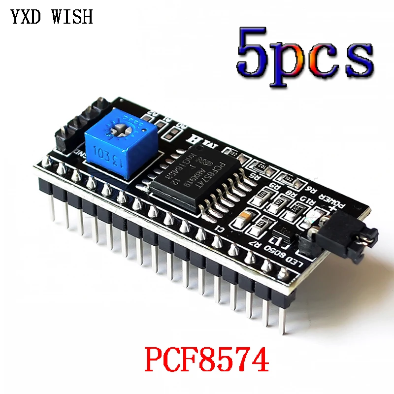 

5pcs PCF8574 IIC I2C TWI SPI Serial Interface Board Port 1602 2004 LCD LCD1602 Adapter Plate LCD Adapter Converter Module