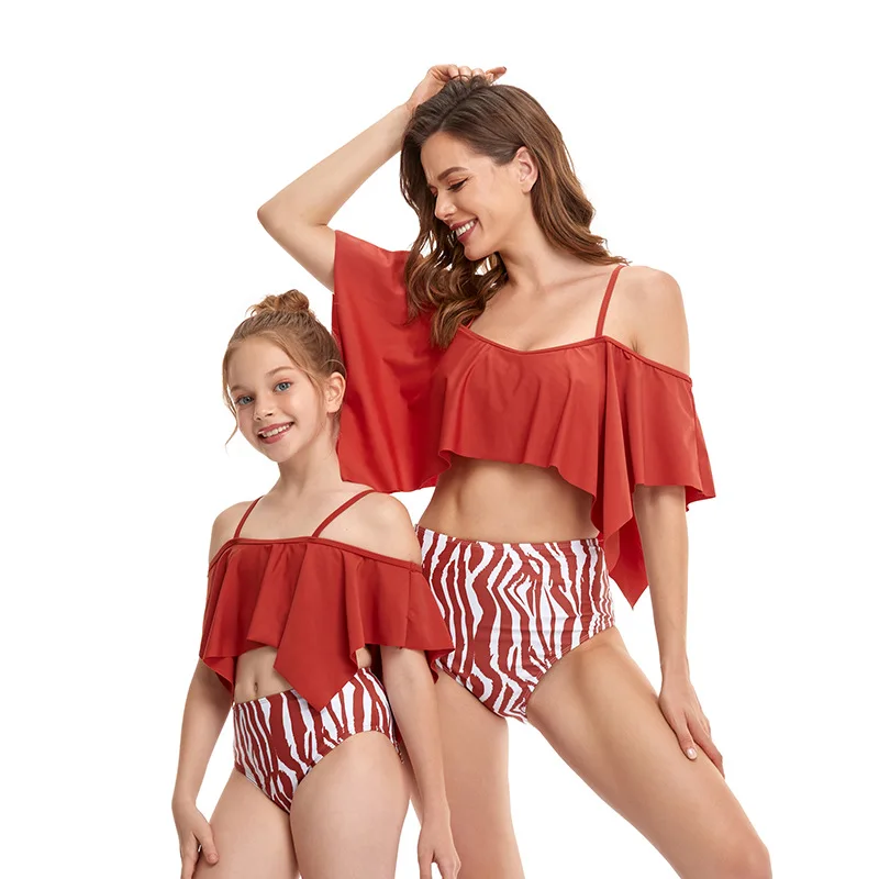 Family Look Swimsuit Mommy And Me Leopard Tankinis Matching Sets Mother And Daughter Swimwear Baby Girl Ruffle Slash Neck
Family Look Swimsuit Mommy And Me Leopard Tankinis Matching Sets Mother And Daughter Swimwear Baby Girl Ruffle Slash Neck