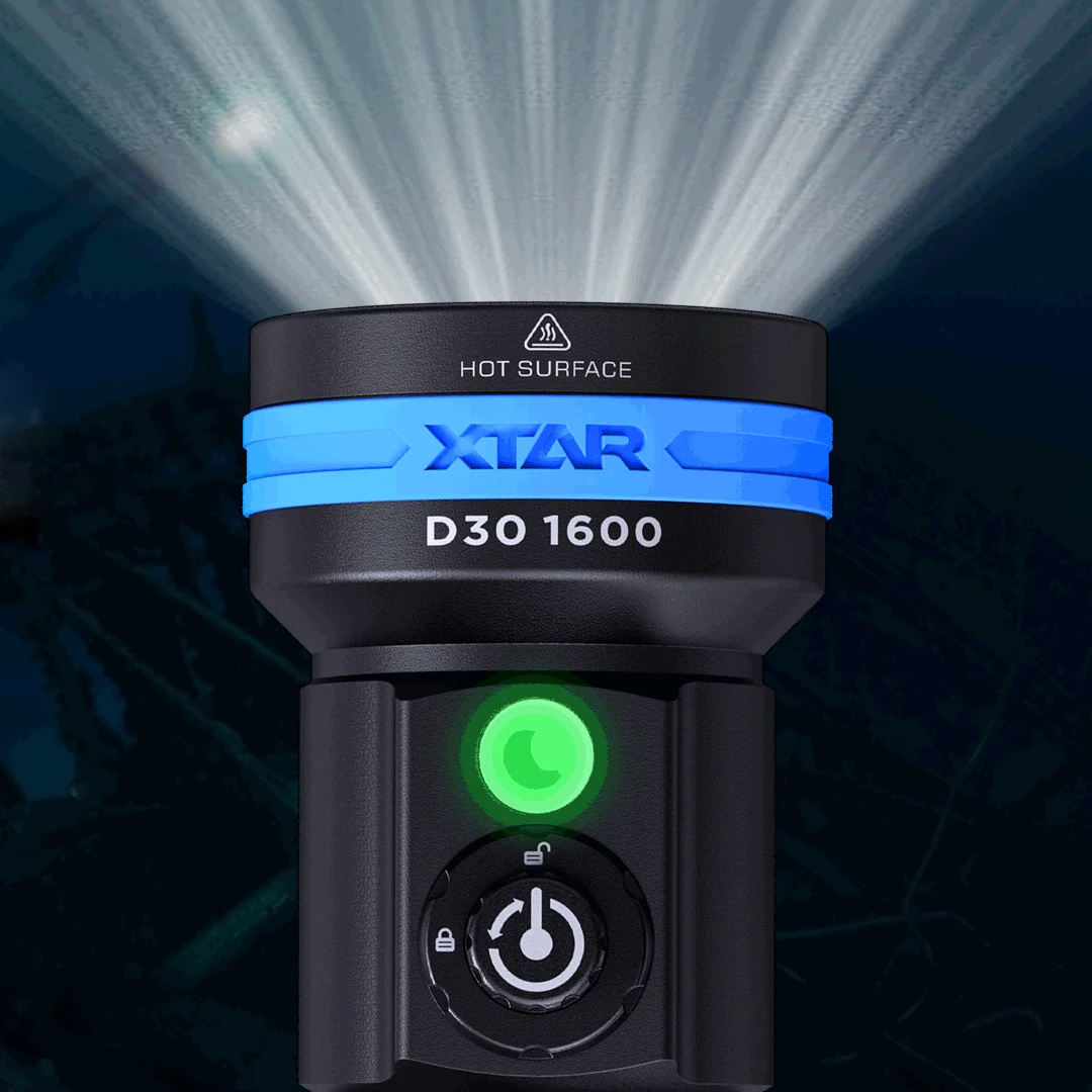 Фонарь для дайвинга XTAR D30 1600 светодиодов люмен УФ/красный/синий свет подводный