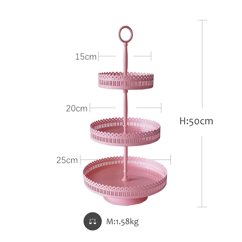 Wedding Dessert Plate Wrought Iron Pink Hollow Out Three Floors Fruit Tray European Style Creative Afternoon Tea Snack Stand
Wedding Dessert Plate Wrought Iron Pink Hollow Out Three Floors Fruit Tray European Style Creative Afternoon Tea Snack Stand