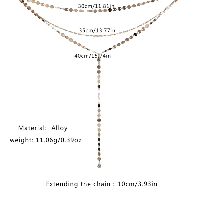 2020 Newest Fashion Accessories Gold Color Multiple Layers Sheet Chain With Crystal Round Sequins Necklace Jewelry Party Gift
2020 Newest Fashion Accessories Gold Color Multiple Layers Sheet Chain With Crystal Round Sequins Necklace Jewelry Party Gift