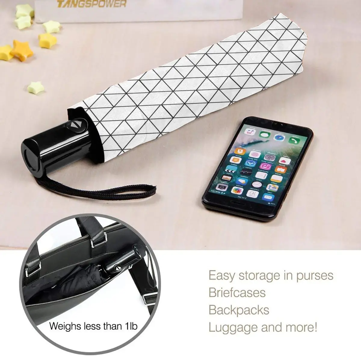 Automatic Umbrella Rain Women Three-folding Umbrella Abstract Geometric Black White Windproof Umbrella Female Waterproof parasol
Automatic Umbrella Rain Women Three-folding Umbrella Abstract Geometric Black White Windproof Umbrella Female Waterproof parasol