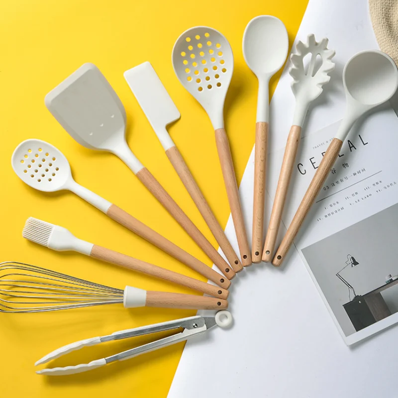 Silicone Kitchen Cookware High Temperature Resistant Non-Stick Wooden Handle Spatula Shovel Baking Tool Cooking Utensils Set
Silicone Kitchen Cookware High Temperature Resistant Non-Stick Wooden Handle Spatula Shovel Baking Tool Cooking Utensils Set