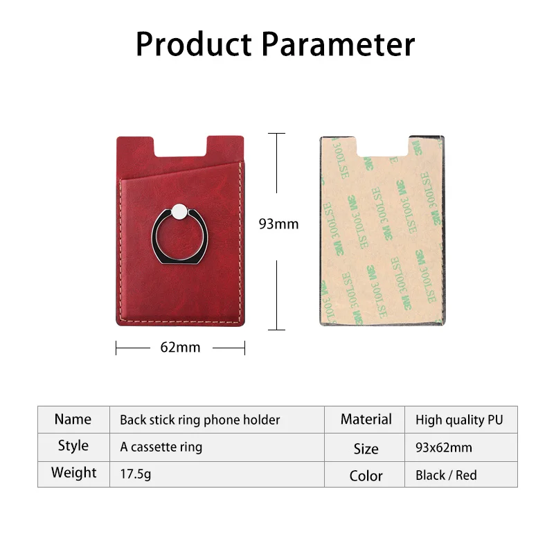 PU Leather Cell Phone Card Holder with Ring Grip Stand, Adhesive Sticker Back Slim Stick On Card ID Holder Wallet for Cellphones
PU Leather Cell Phone Card Holder with Ring Grip Stand, Adhesive Sticker Back Slim Stick On Card ID Holder Wallet for Cellphones