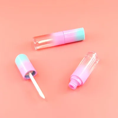 

4ml Empty Gradient Pink Lip Gloss Tube Lips Balm Bottle Brush Container Beauty Tool Refillable Bottles Lipgloss Tubes