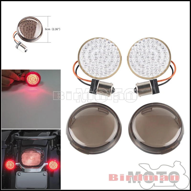 Bullet Turn Signal Indicator Light 2" 1156 Red/Amber LED Inserts For Harley Sportster Dyna Touring Road King Tri Glide FLHR FLHX
Bullet Turn Signal Indicator Light 2" 1156 Red/Amber LED Inserts For Harley Sportster Dyna Touring Road King Tri Glide FLHR FLHX