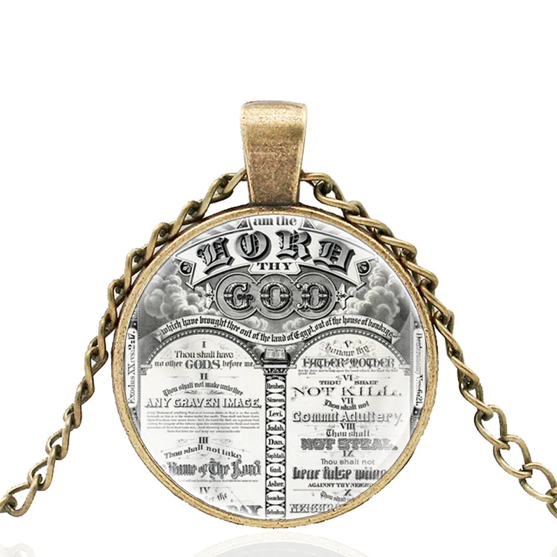 Vintage Ten Commandments Of Moses Glass Dome High Quality Pendant Necklace Men Women Jewelry Accessories Gifts
Vintage Ten Commandments Of Moses Glass Dome High Quality Pendant Necklace Men Women Jewelry Accessories Gifts